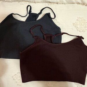 Two Popflex Ribbed Sports Bras